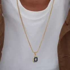 Neck blue/gold halssmykke med sten