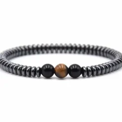 New Elysis perlearmbånd hamatit/tigereye