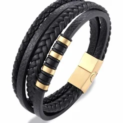 New Milano goldpl - Læderarmbånd