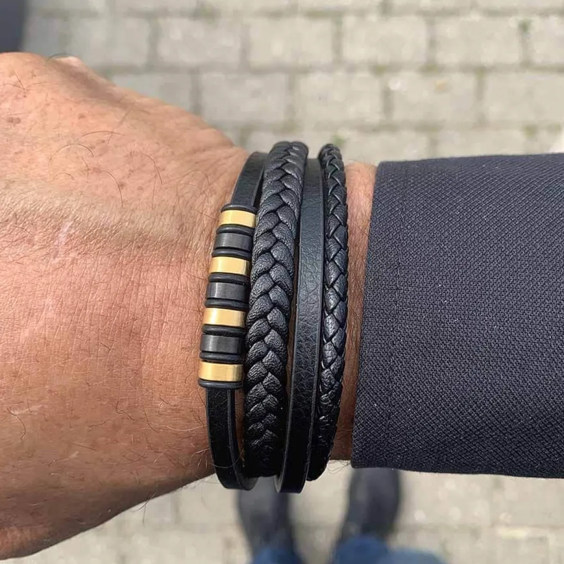 New Milano goldpl - Læderarmbånd
