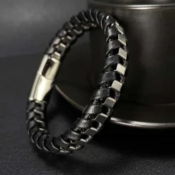 Nizal armbånd med stål og fiberlæder