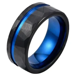 Obsidian Blue tungstenring til mænd