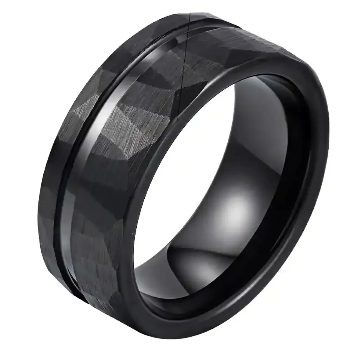 Obsidian Edge tungstenring til mænd