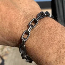 Old II oxy. stål-armbånd Dobbelt link
