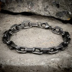 Old II oxy. stål-armbånd Dobbelt link