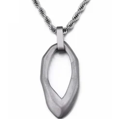 Orphus halssmykke i mat stål.