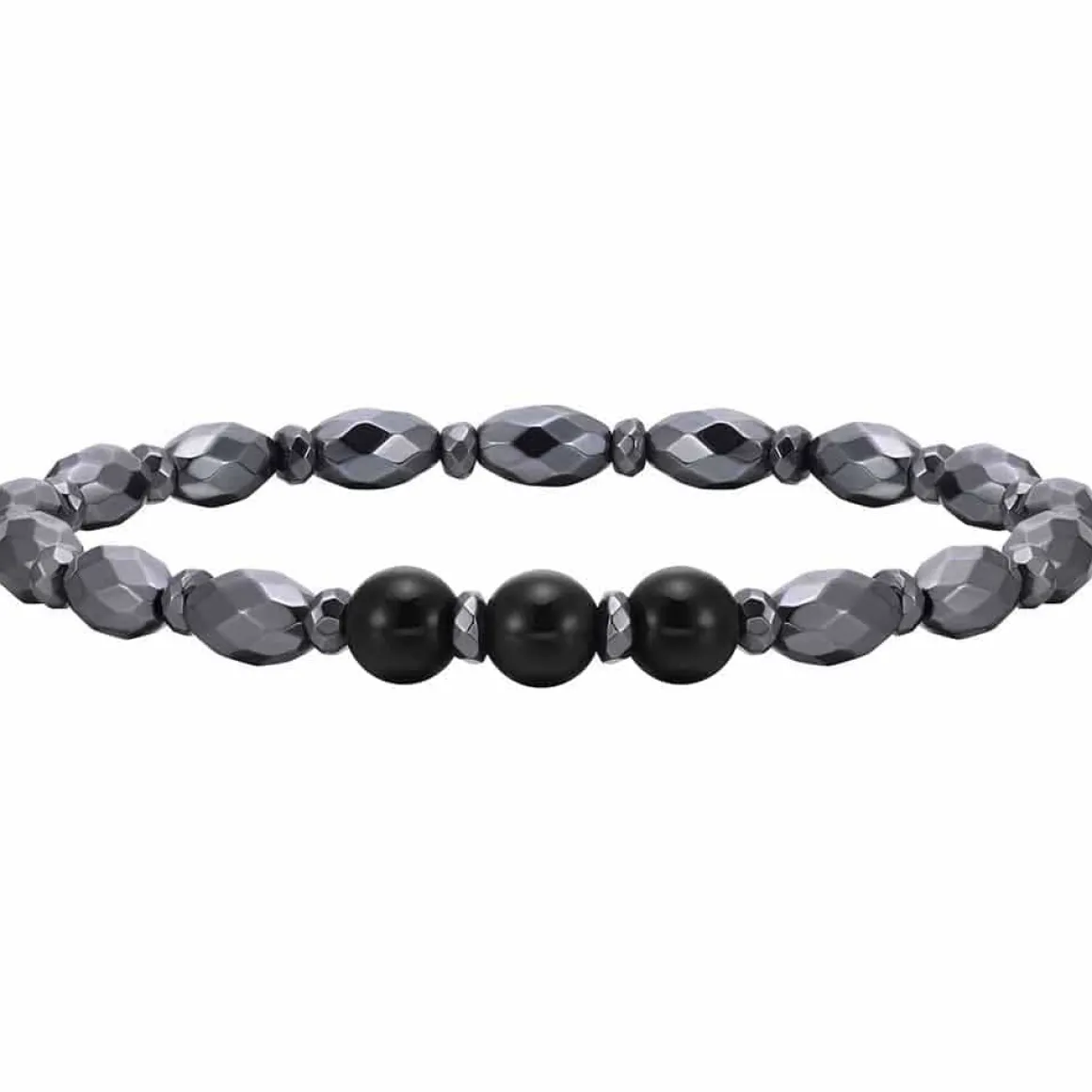 Ovale hametitperler herrearmbånd