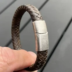 Oxy Major Brun læderarmbånd med mat stållås