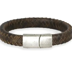 Oxy Major Brun læderarmbånd med mat stållås