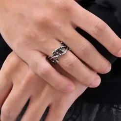 Oxyderet Chain Ring – Herrering i Rustfrit Stål