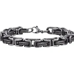 Oxyderet Stålarmbånd til Mænd - 8 mm