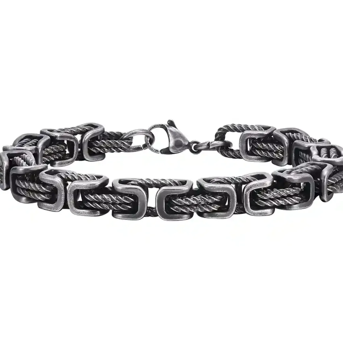 Oxyderet Stålarmbånd til Mænd - 8 mm