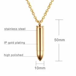 Patron halssmykke i forgyldt rustfri stål / Hul