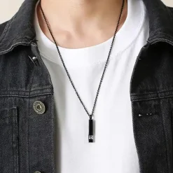 Pen stone blackcoatet halssmykke