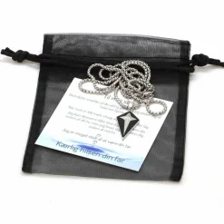 Pendant halsmykke i rustfri stål IP - Med besked til søn