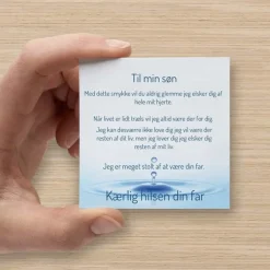 Pendant halsmykke i rustfri stål IP - Med besked til søn