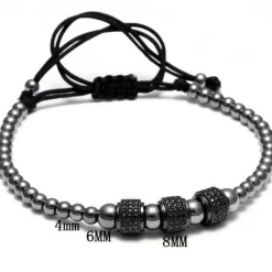Perlearmbånd "Nezz" blackcoatet