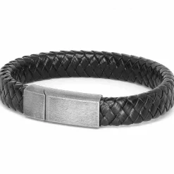 PX1 Netri sort læderflet og oxy. stål lås