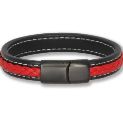 Red Major læderarmbånd flet