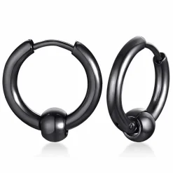 Ørering med stålkugle sort 1 stk.