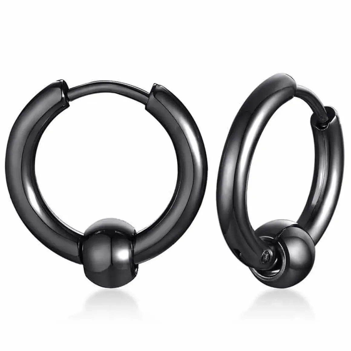 Ørering med stålkugle sort 1 stk.