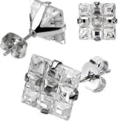 Ørestick "CZ sten" (1stk) 6mm