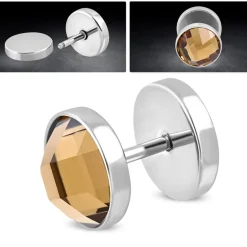 Ørestik "stor" med orange sten