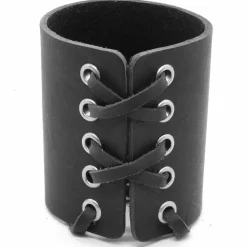 Rock læderarmbånd sort