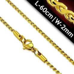 Rounded forgyldt kæde 60cm