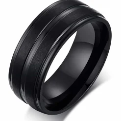 Rustfri stål ring sort