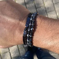 Sign herrearmbånd sæt i hamatit 3stk