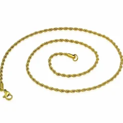 Snoet forgyldt stålkæde på 43 cm