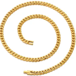 Solit halskæde i forgyldt rustfri stål.