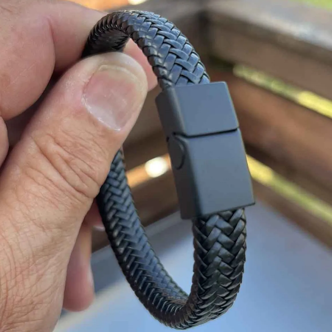 Sort fiber armbånd bial. 20cm