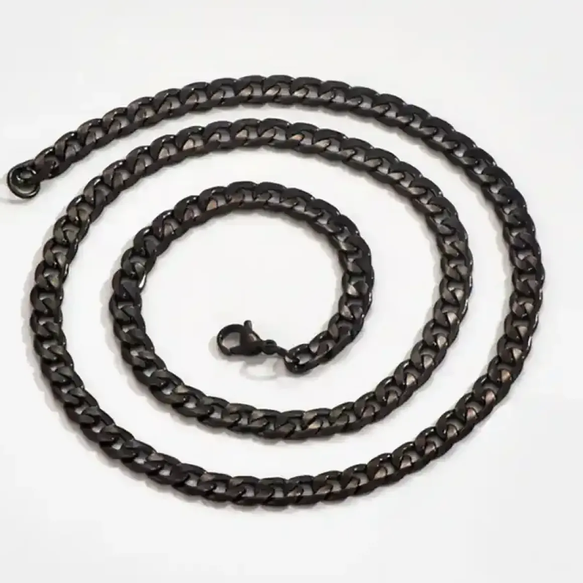 Sort Figario Halskæde til Mænd – Sort Rustfrit Stål