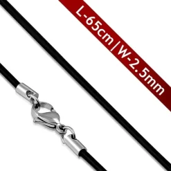 Sort gummisnor 2,5mm/65cm