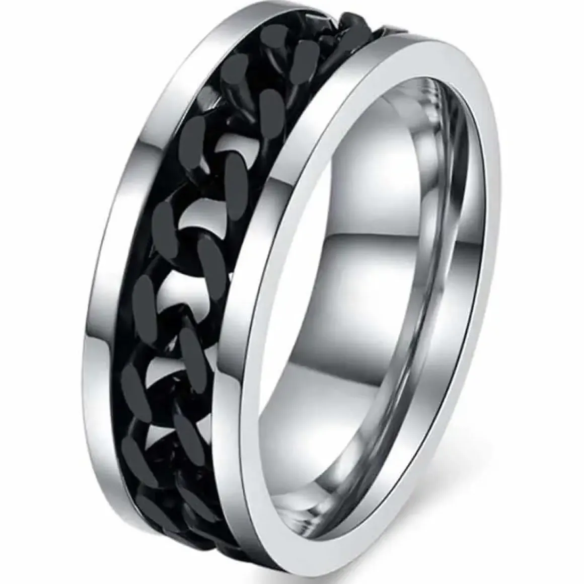 Sort Kæde herrering i stål.