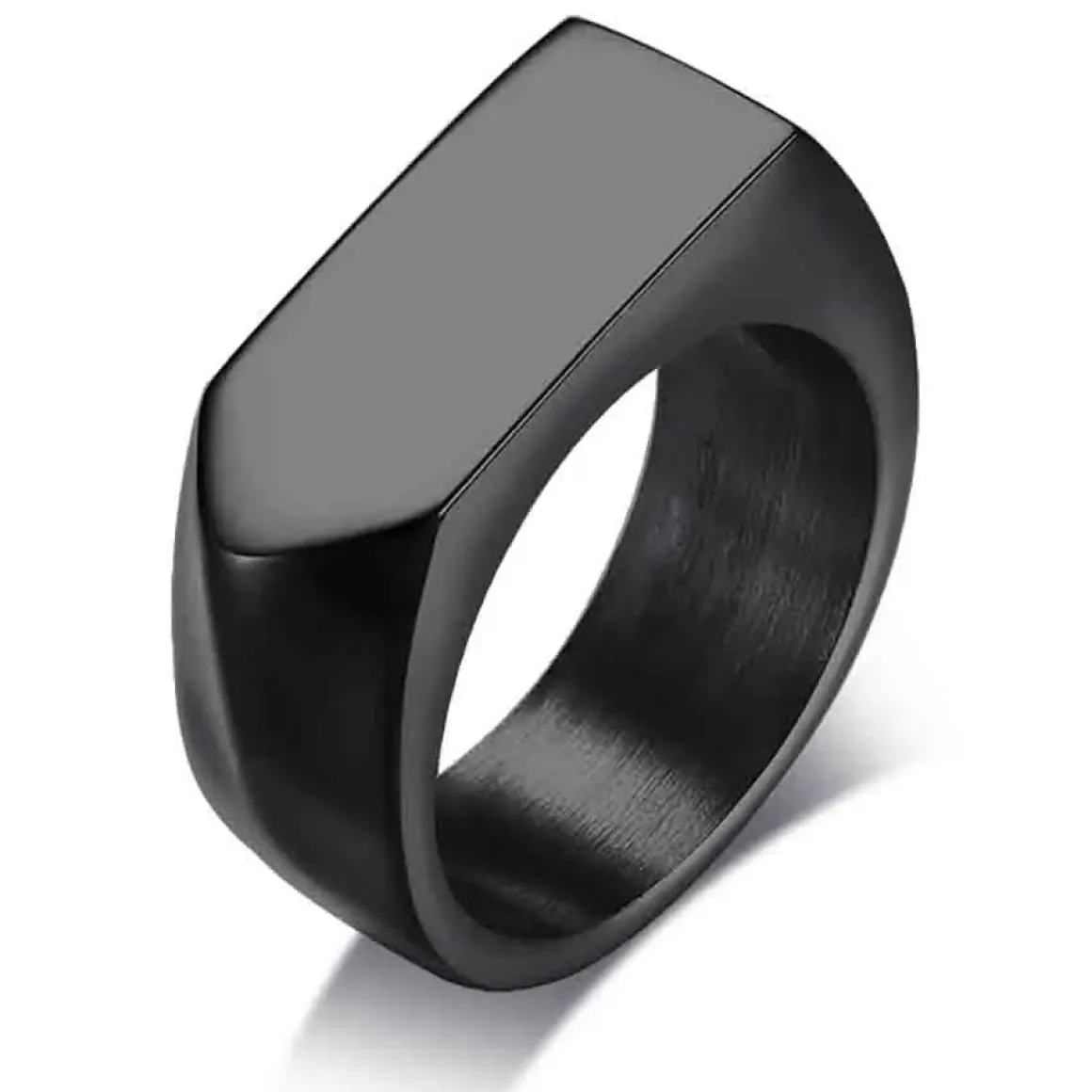 Sort Marc rustfri stål ring blank