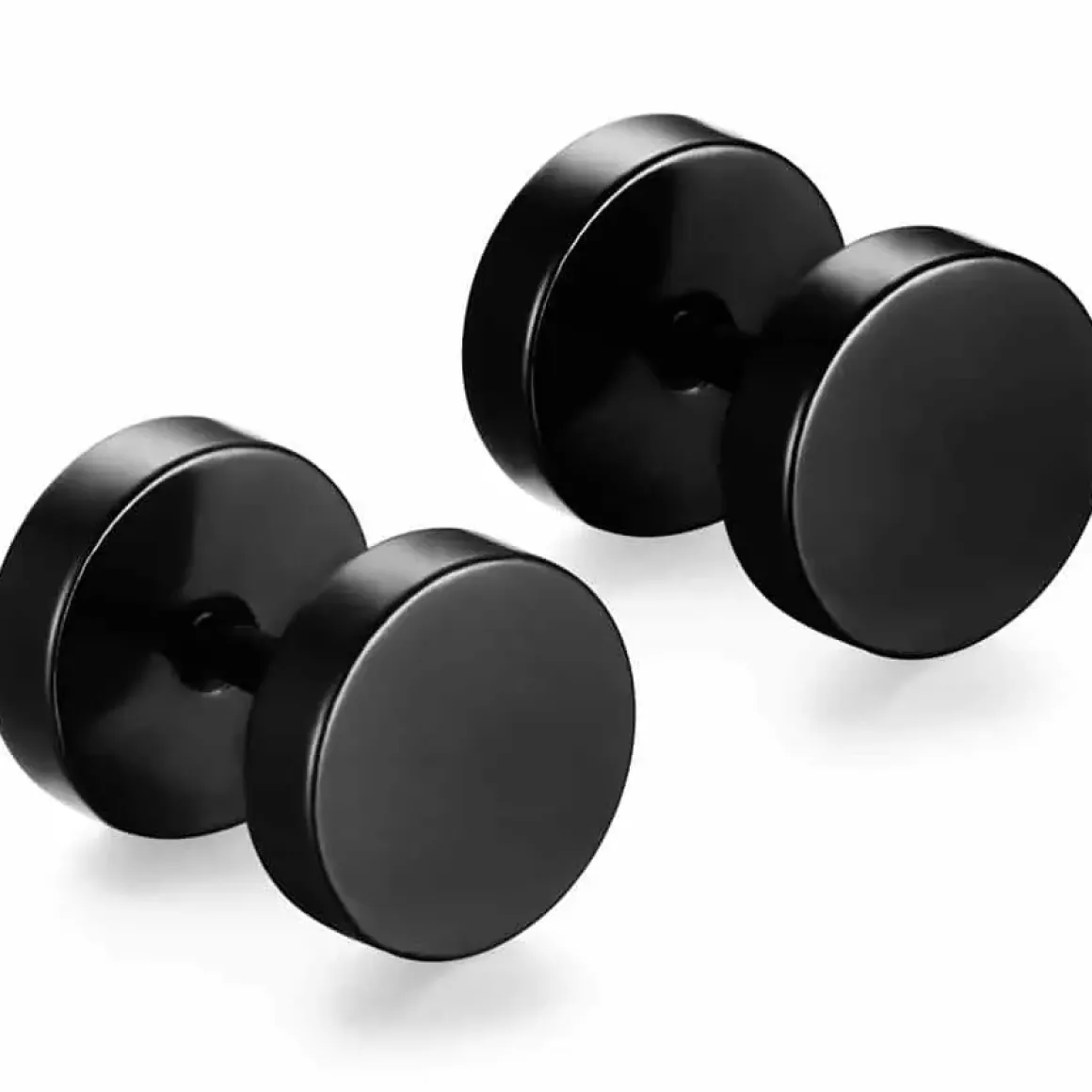 Sort ørestik i rustfri stål