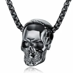 Sort skull halssmykke