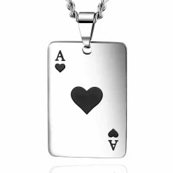 Spar ES halssmykke i blank stål.