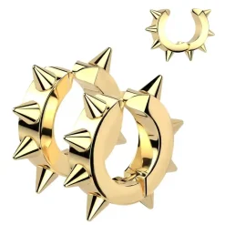 Spikes øreclip i IP ædelstål Golden