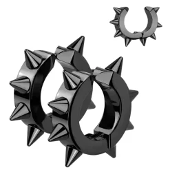 Spikes øreclip i IP ædelstål Blackcoat