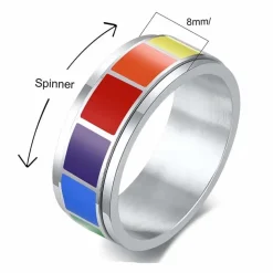 Spinning Pride ringen i regnbuefarver