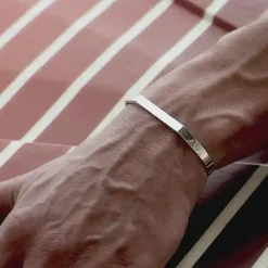 Steel Edge Bangle – Minimalistisk Herrearmbånd PVD belagt 18K (5 mm)