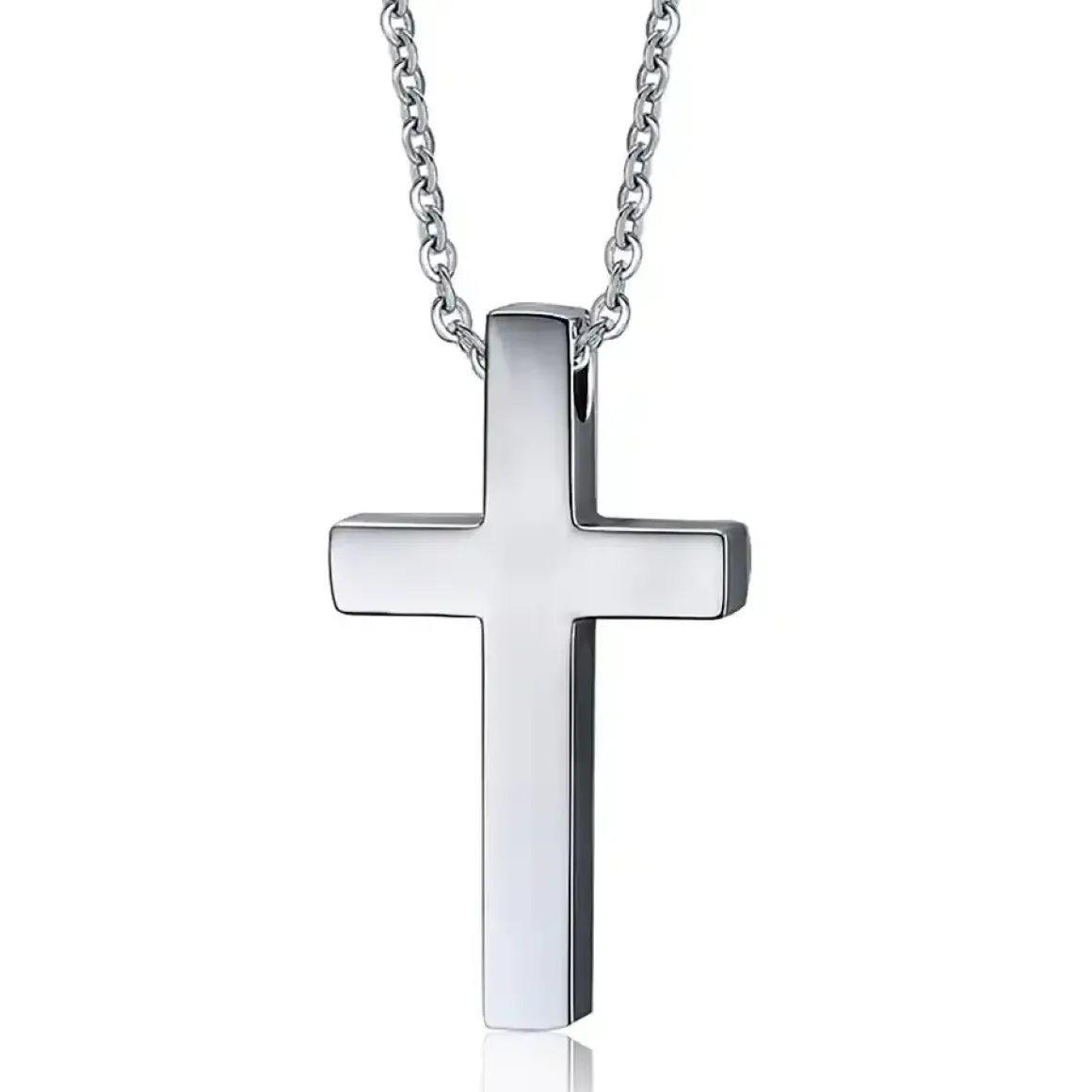 Steel korsmykke med kæde