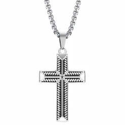 Steel Merdic halssmykke kors.