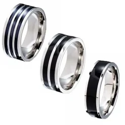 Stil-ringe i rustfri stål 3 stk.