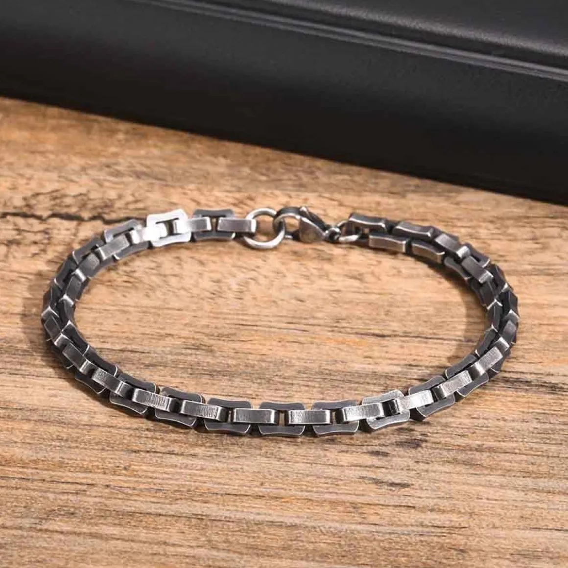 Taqua stålarmbånd vintage oxyderet 19cm