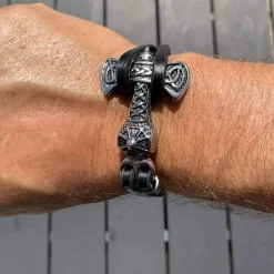 Thors-hammer armbånd steel